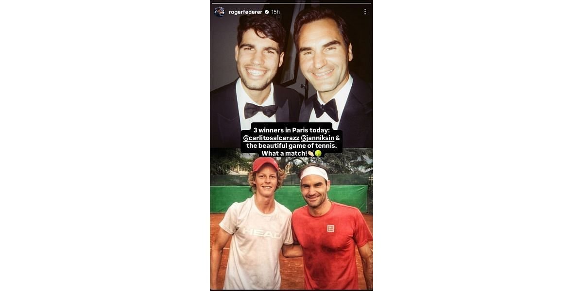 Through Roger Federer Instagram stories