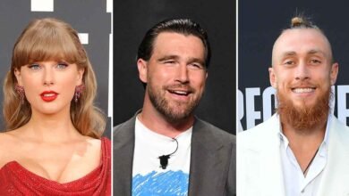 Taylor Swift Travis Kelce and George Kittle Jam to Love.jpeg