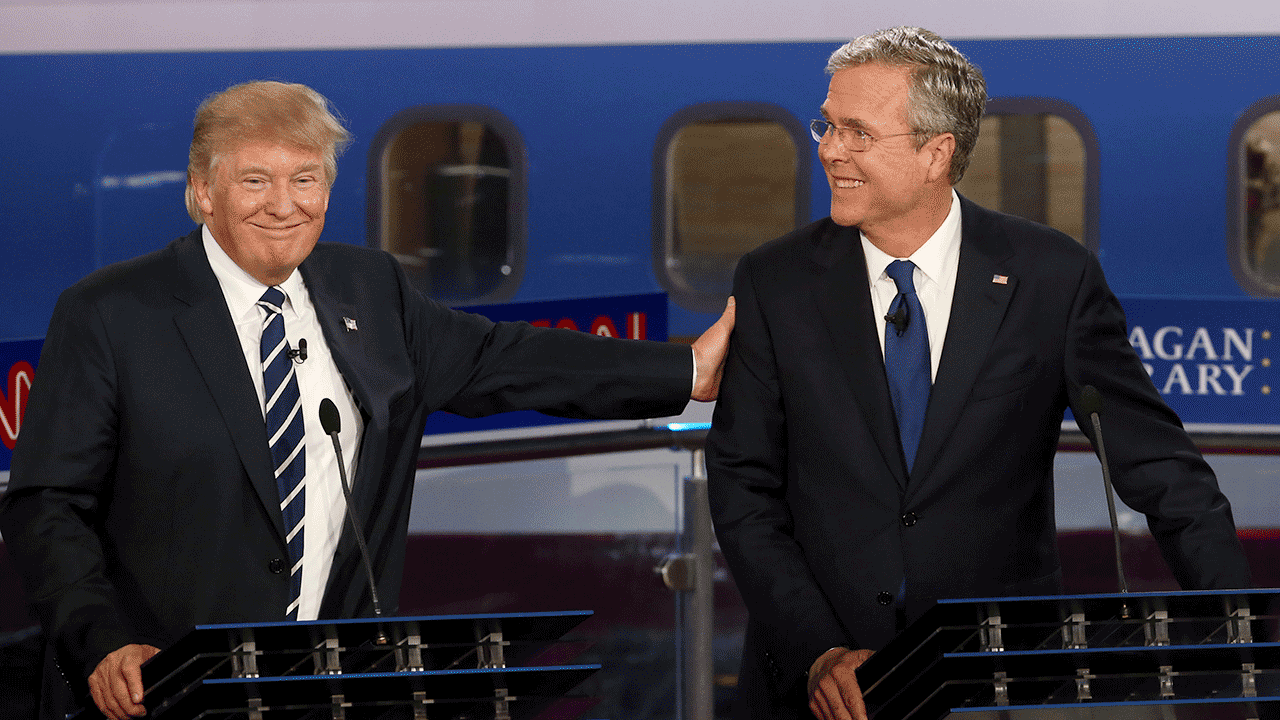 Donald Trump and Jeep Bush in 2015
