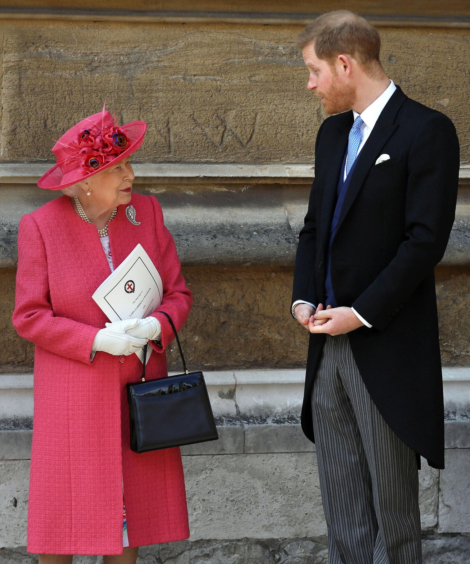 Queen Elizabeth, Prince Harry, Duke of Sussex, attend the wedding of Lady Gabriella and Windsor and Mr. Thomas Kingston