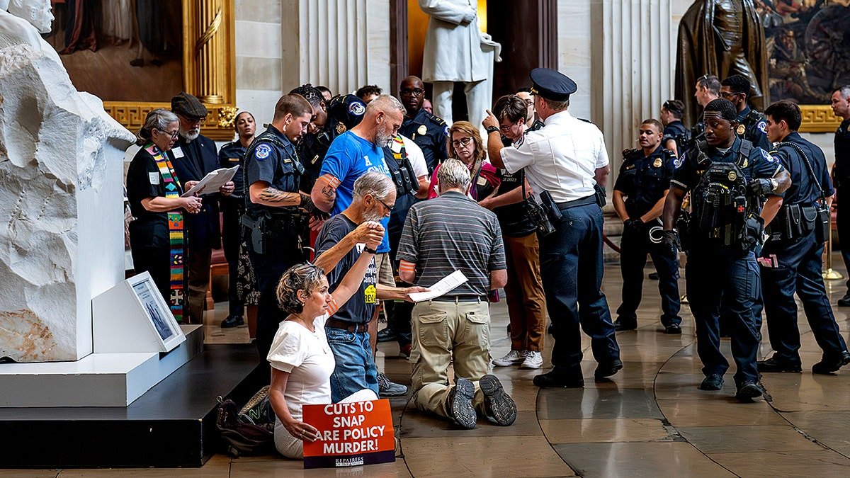 Capitol Police arrested the demonstrators in Rotonda