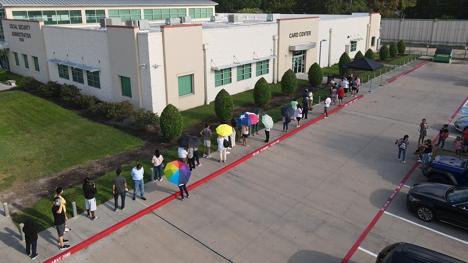 A line in the Houston Social Security Office
