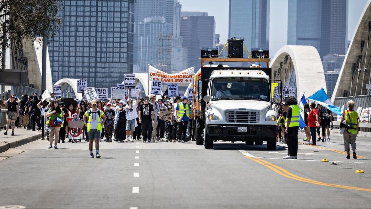 The demonstrators in Los Angeles