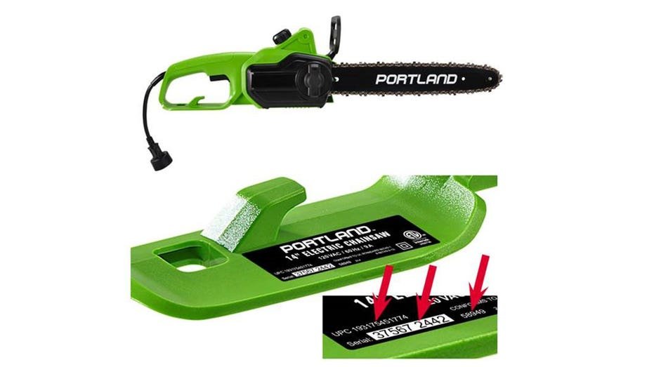 The summons includes about 49,000 electric saws and pole saws