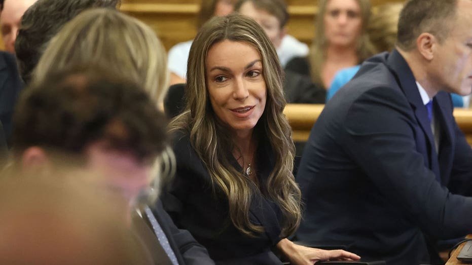 During the opening arguments, Karen read the second trial of Karen Reed on April 22 (filming of Stewart Cahill/Boston Herald via Getti Imas)