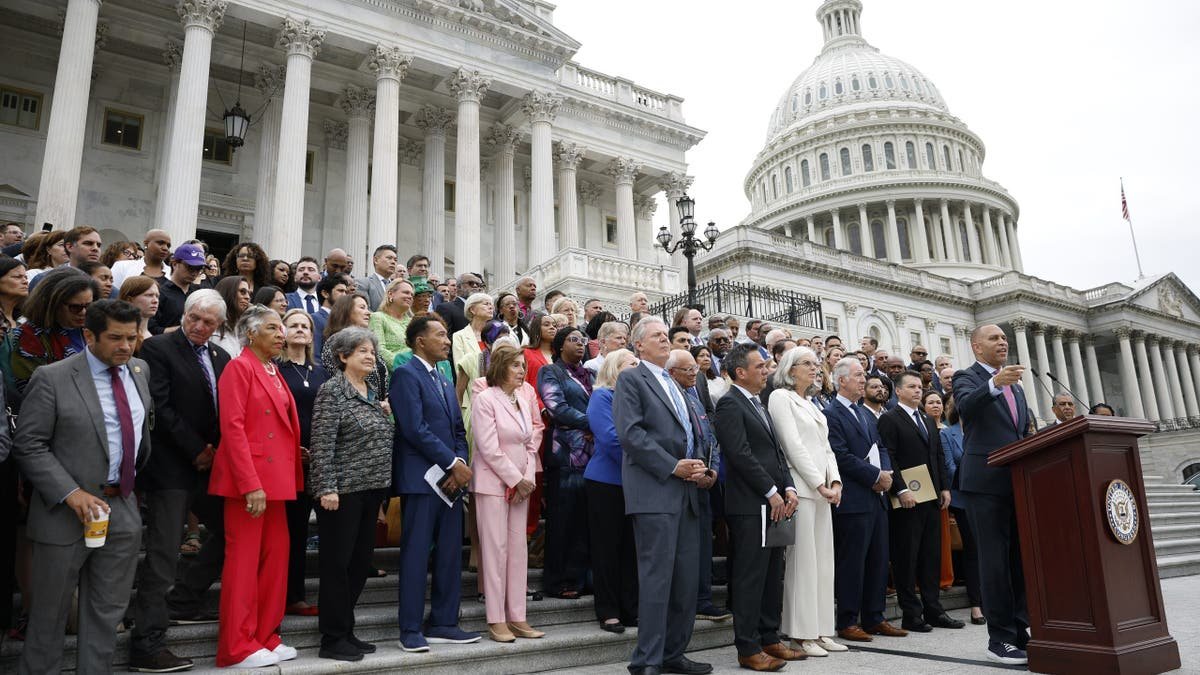 Democrats in the House of Representatives gather in Capitol Hill