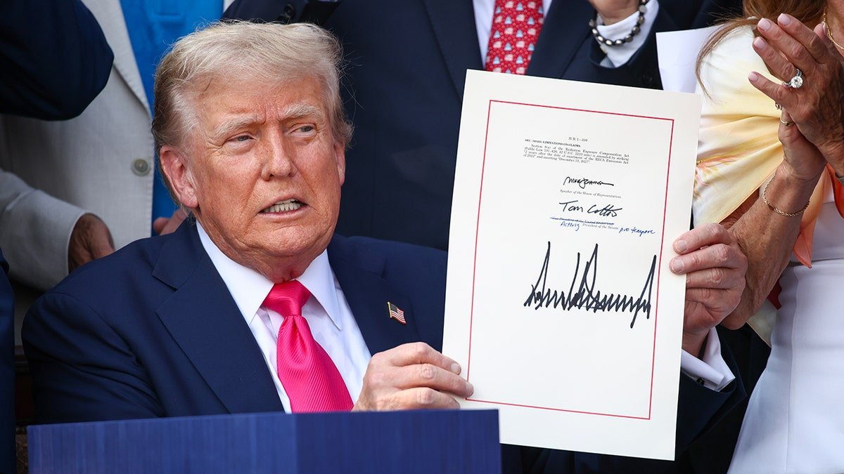 President Trump offers signed