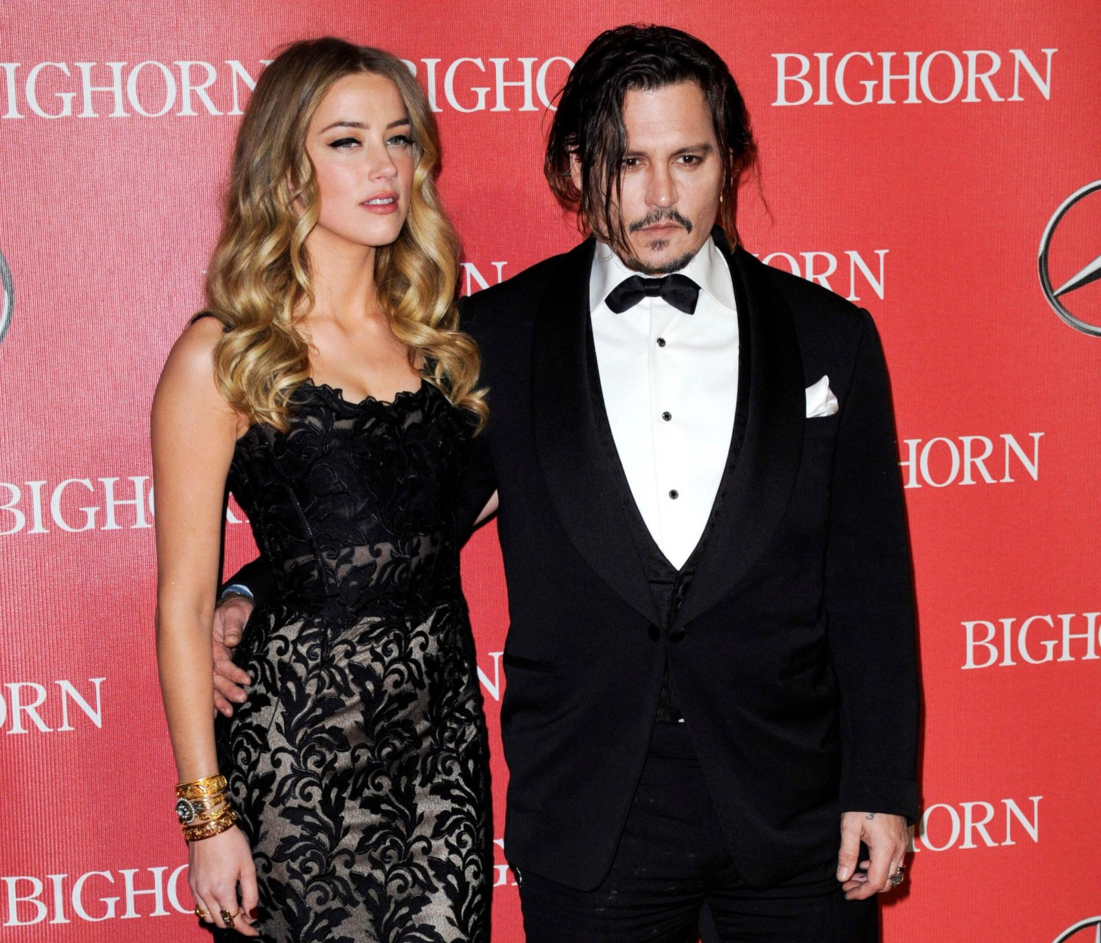 Johnny Depp and Amber Hurd at the twenty -seventh Palm Springs International Festival Awards