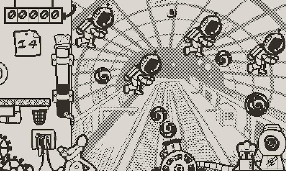 It is still from the Black Hole Diniboc game that shows a scene with space tourists in spacefall surrounded by small black holes, while the bottom gun is released on more black holes on them