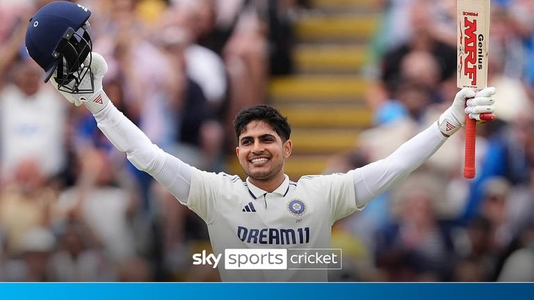 Shubman Gill reaches 100 in the second roles of India against England on the fourth day of the second test in Edgbaston. 