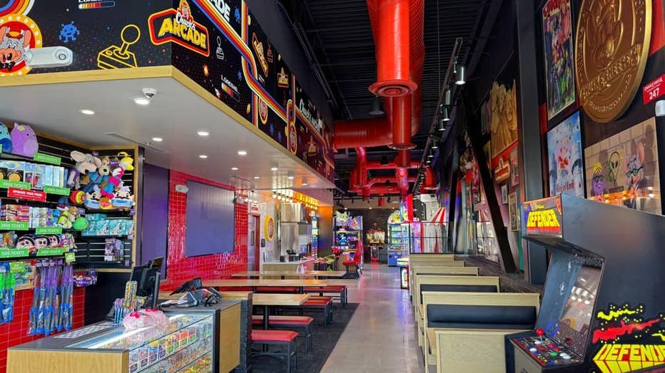 The view of Chuck's corridors with seats and seats near the goods center