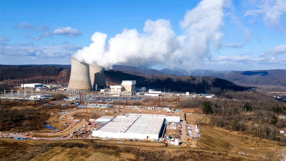 Steam comes out of a nuclear power plant