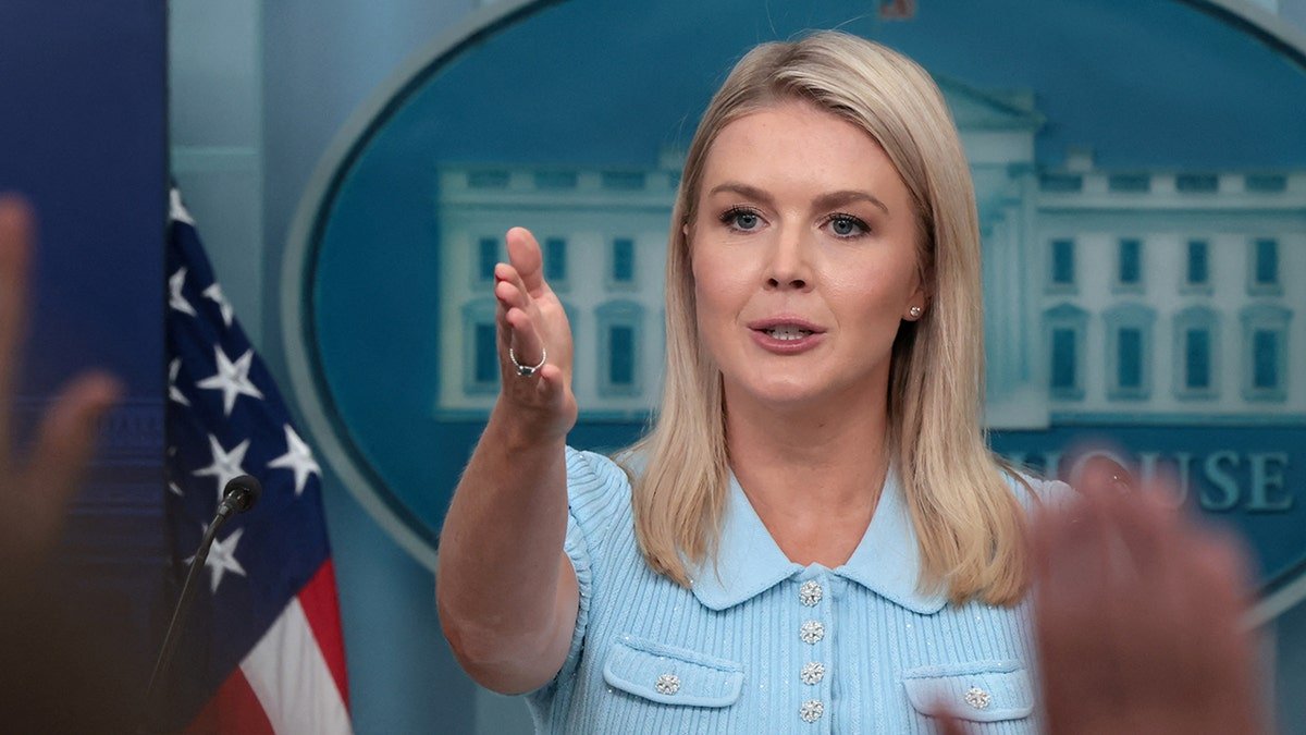 Caroline Levitt receives questions at the White House on June 30