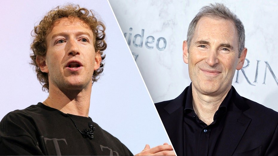 A picture of Mark Zuckerberg is divided into his hands and Sindi Jassi smiles in front of a background reading "Main video."