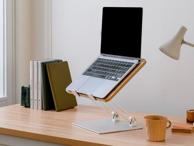 The laptop branch stands on an office