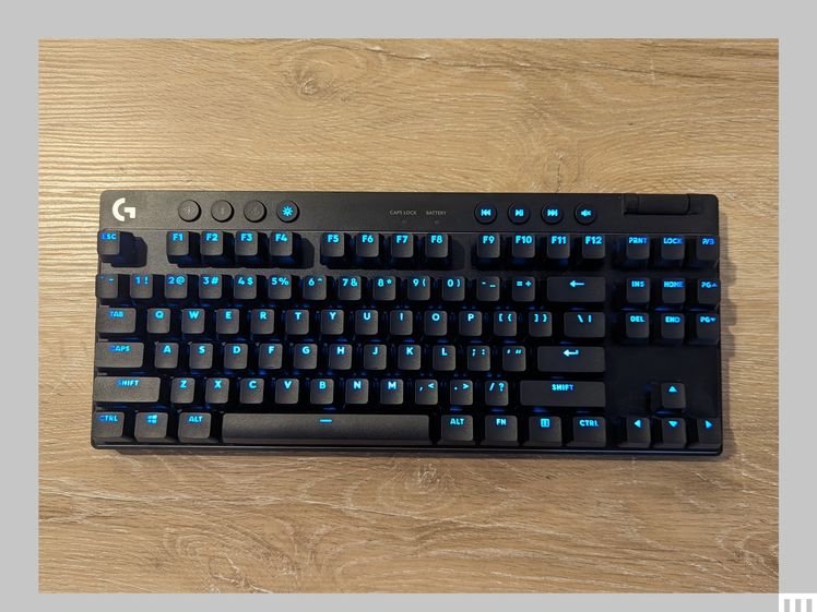 The image may have: computer, computers, computer keyboard, electronics and devices