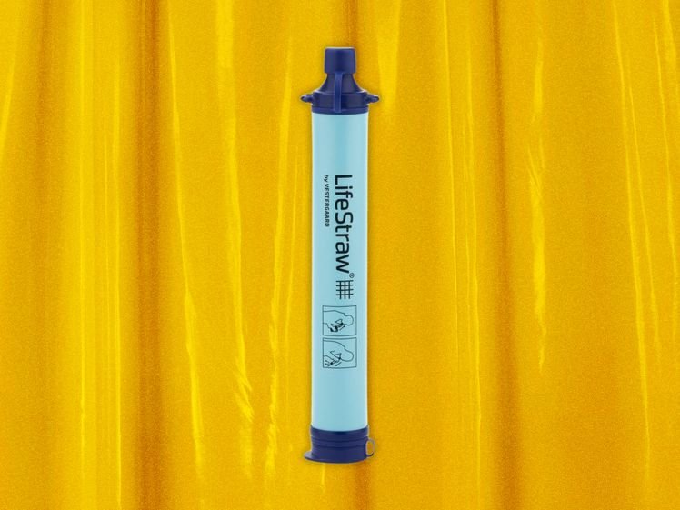 Blue tube for filtering water