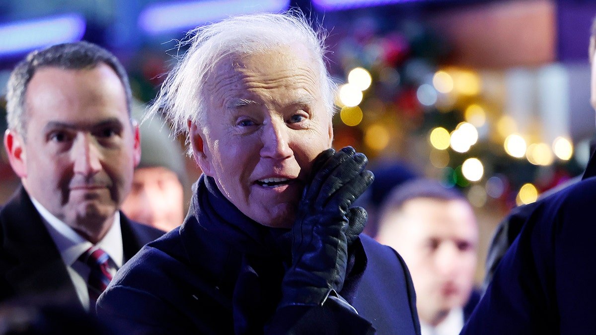 President Joe Biden during the lighting of the trees