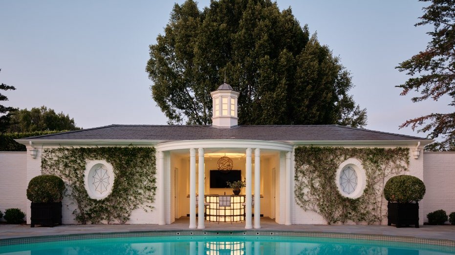 The scene of the pool home