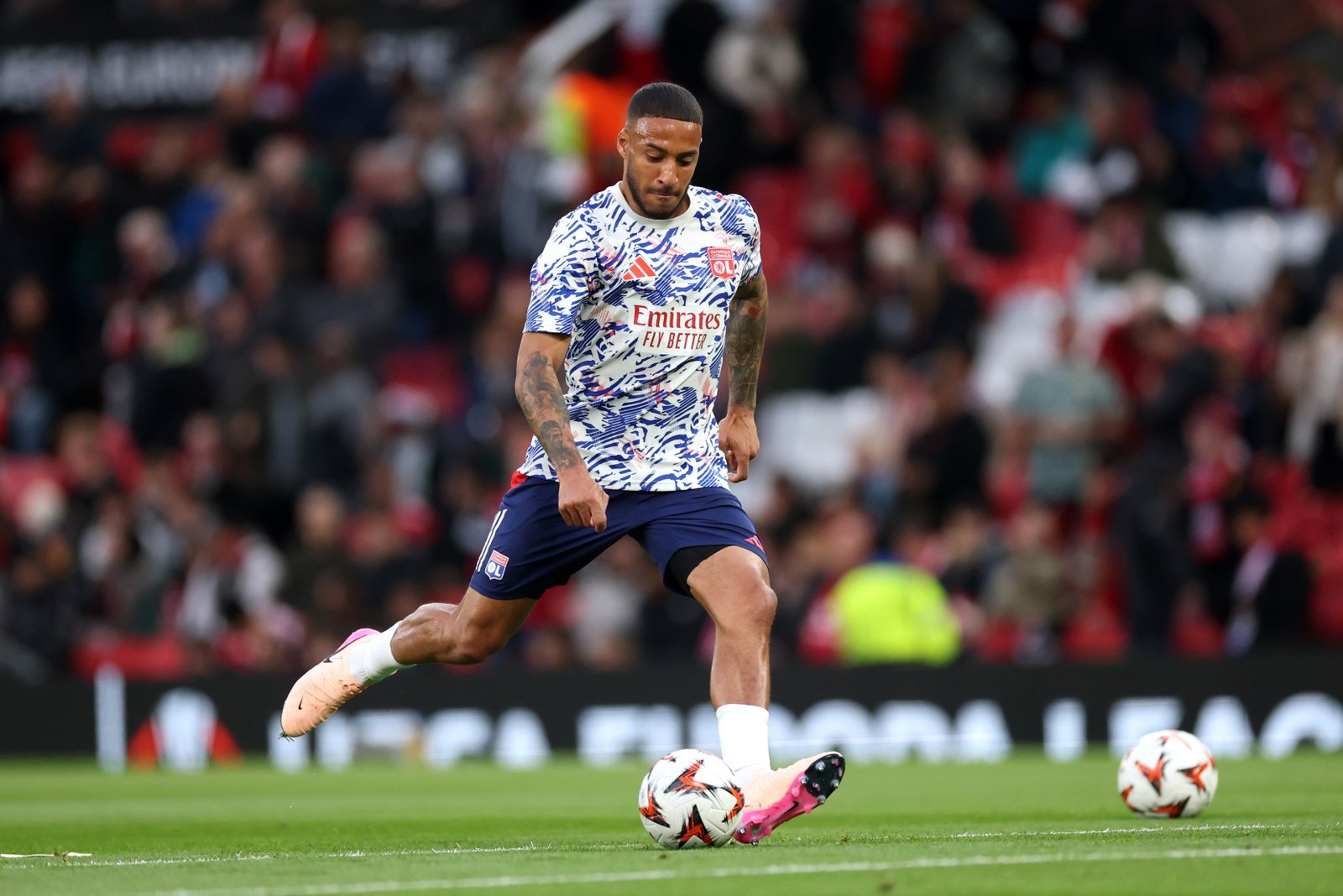 Corentin Toliso from Olympique Lyonnais during the warm up