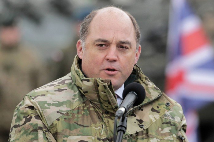 Former defence secretary Ben Wallace in Poland in 2021