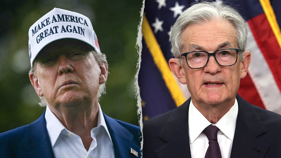 Left: President Donald Trump; Right: Federal Reserve Chairman Jerome Powell