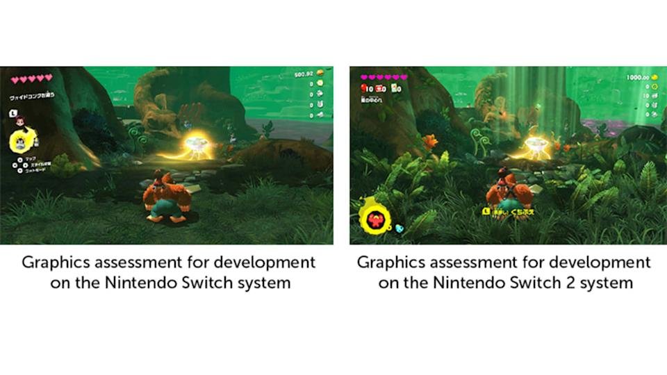 A look alongside Donkey Kong Banza on Switch and Switch 2. The latter has a richer environment.