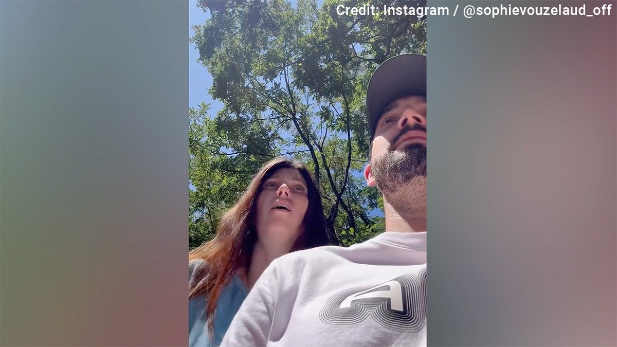 French supermodel Sophie Fouzilud was seen in her husband's Instagram video as he was talking to a man who believed they were in an online relationship.