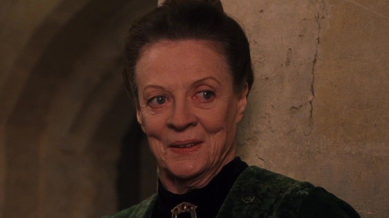 Mineva Mcgonagall smiles in Harry Potter and the magician stone
