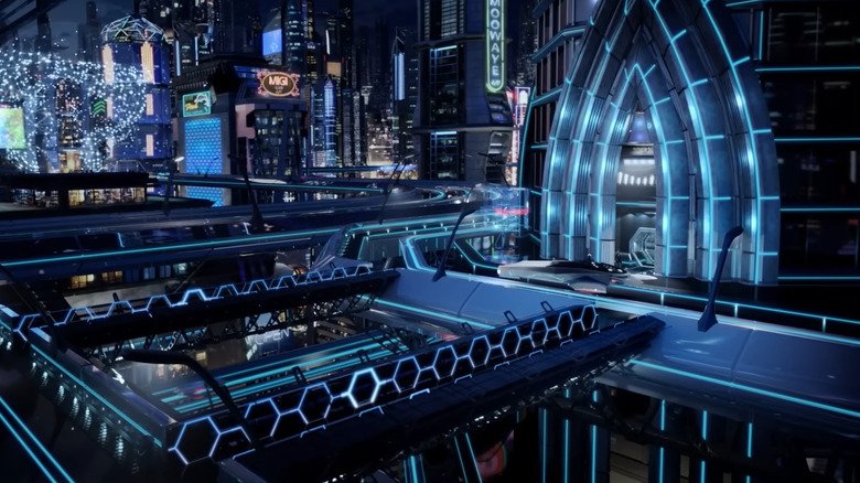 Neon Cyberpunk city scene in Malkovich's