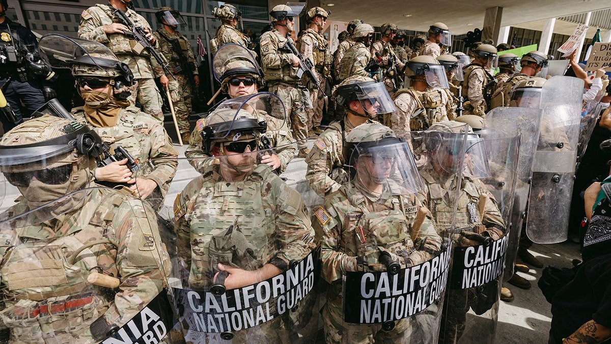 California national guards in the protests of Los Angeles kings