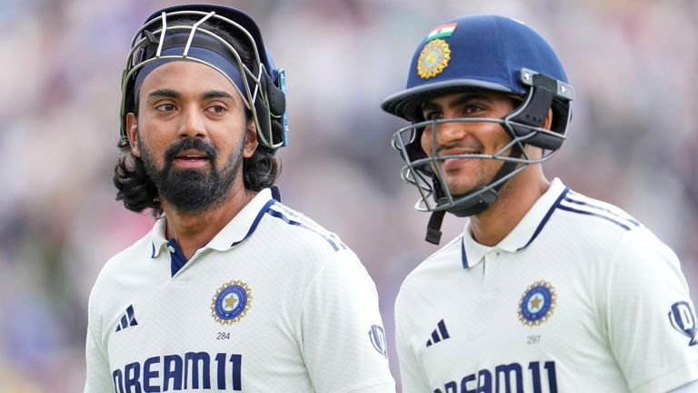 India KL Rahul (left) and Jobman Jill (right) against England (Associated Press)