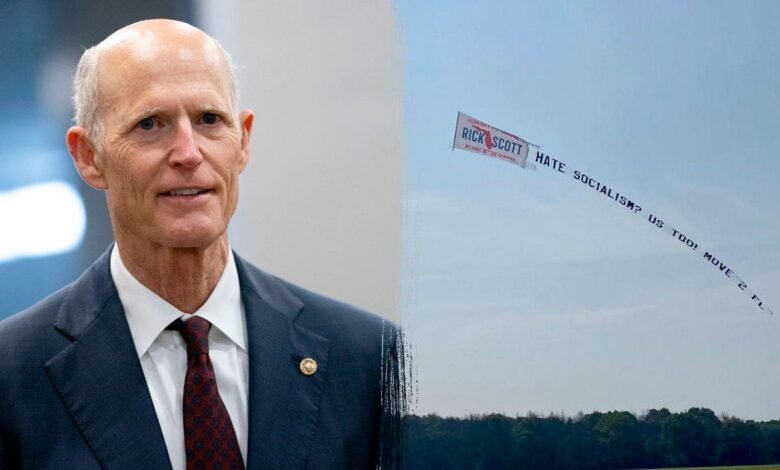 1753656636 Sen Rick Scotts aerial banner tells New Yorkers to flee.jpg