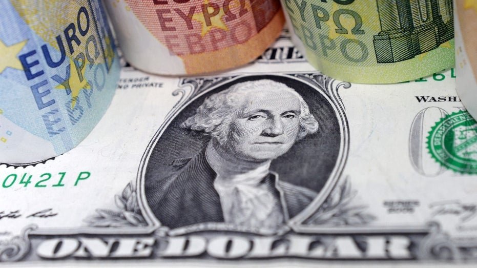 The euro currency in US dollars