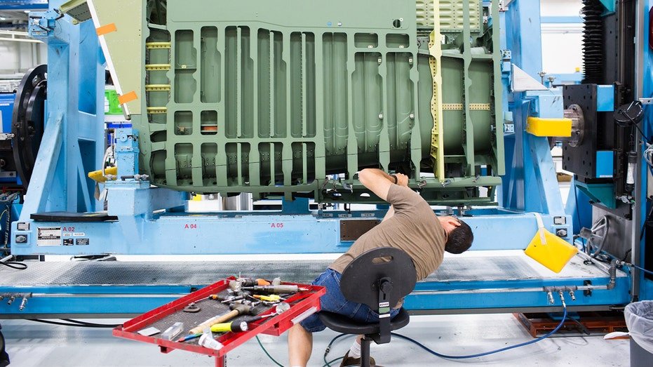 Boeing employee in the work facility