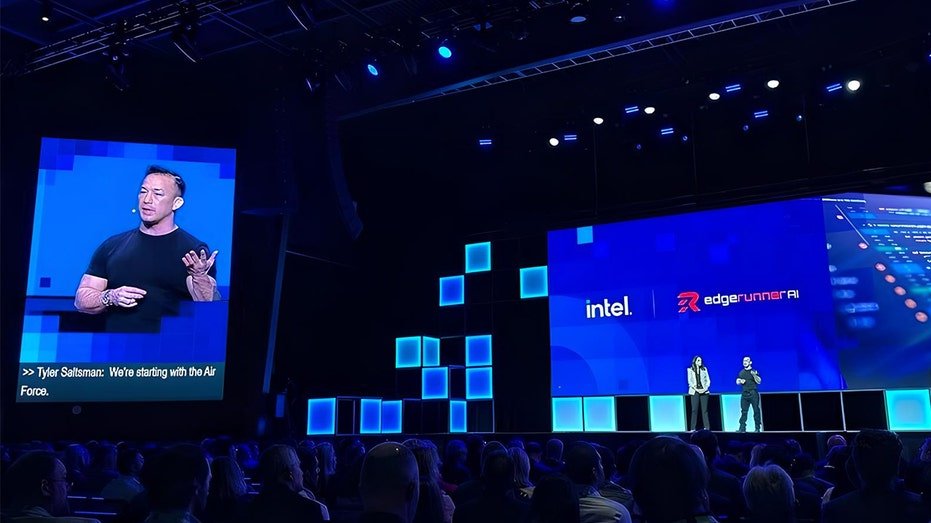 Tyler Silsman, CEO of Edgerunner AI on the stage
