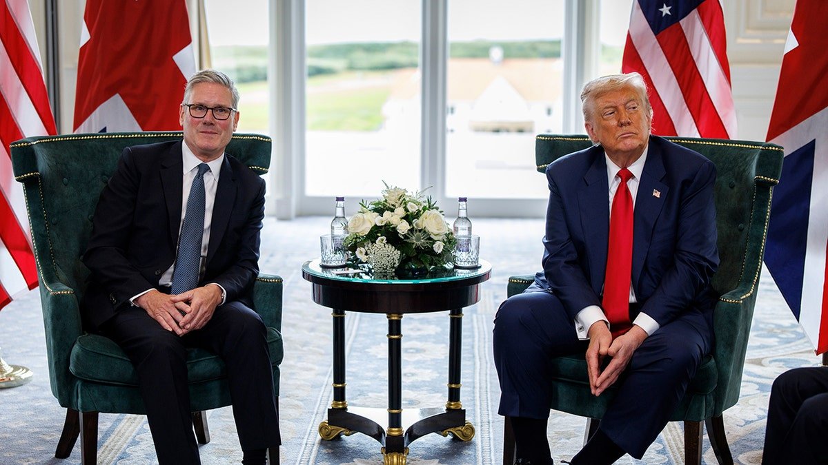 Trump and Starmer during the bilateral meeting