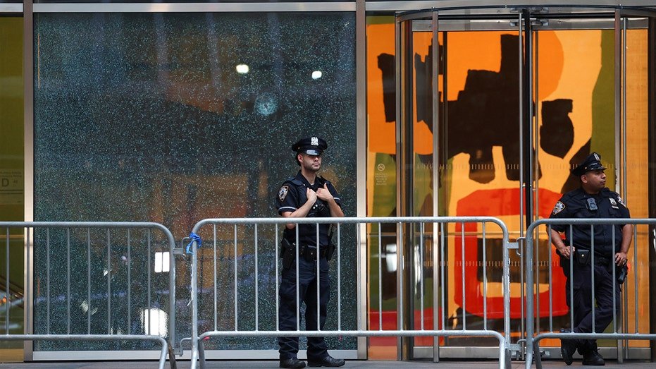The scene is outside the American Football Association building, where the mass fire occurred in New York City