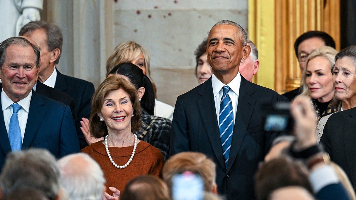 Former President George W. Bush, former first lady Laura Bush and former President Barack Obama reach the opening of Donald Trump as President of the 47th of the United States
