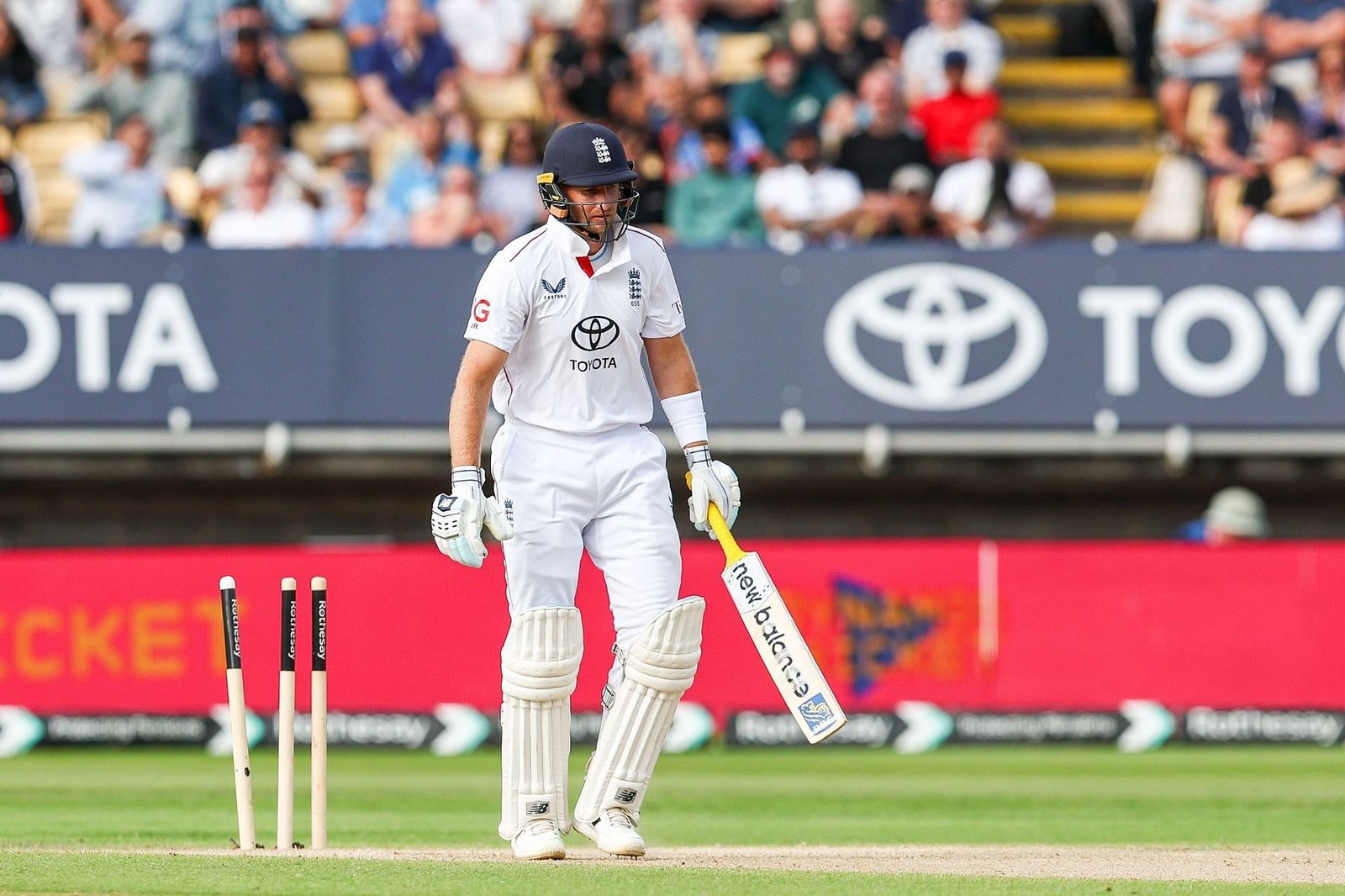 Joe Root was the final Wikit in England on the fourth day of the Birmingham test. [P/C: Getty]