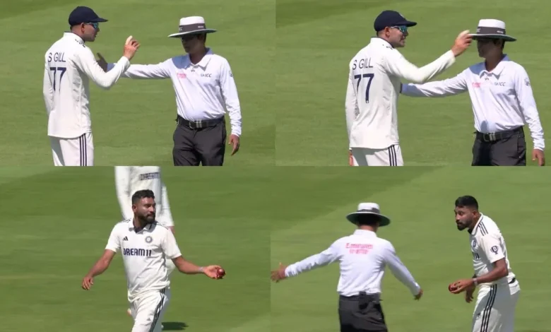 Shubman Gill Mohammed Siraj fight with umpire over replacement ball.webp.webp