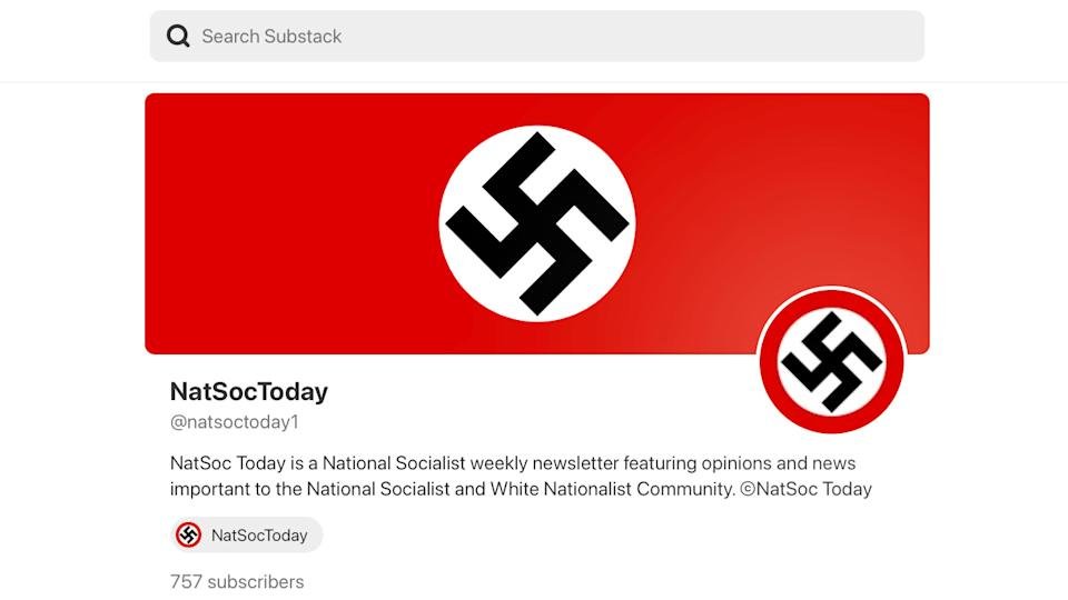 A snapshot of the alternative Nazi newsletter.