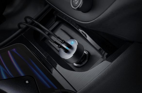 CAR USB-C Attachment inside the car charger.