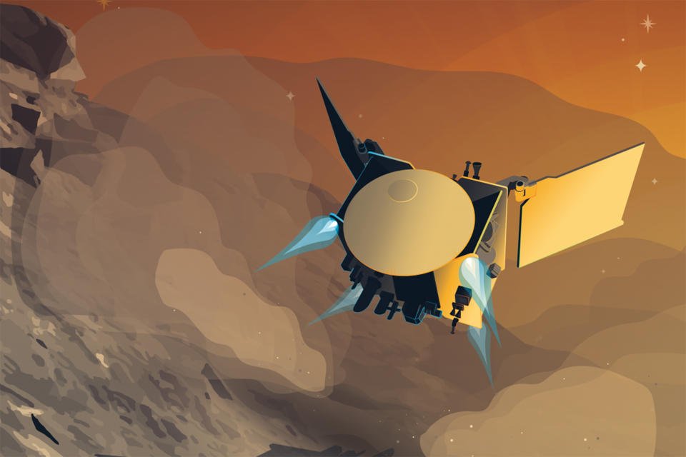 Osiris-Apex probe visiting Apophis asteroid