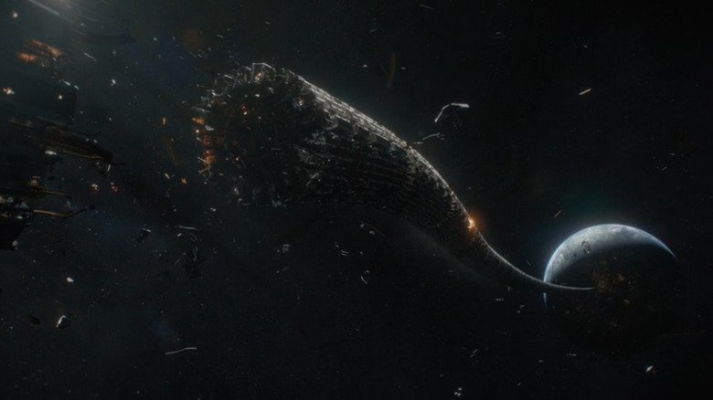 The orbital space elevator is destroyed in the basic season 1