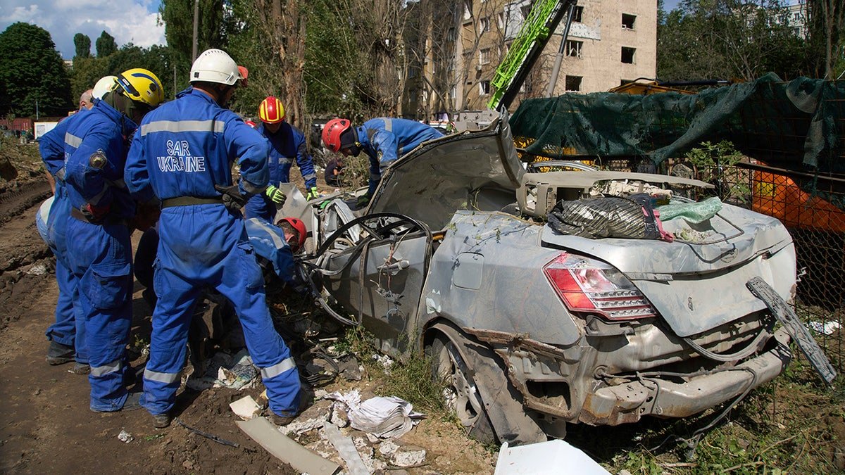 The damage of the missile strike in Ukraine
