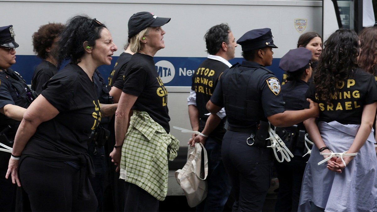 The protesters supporting the Palestinians were arrested in New York City