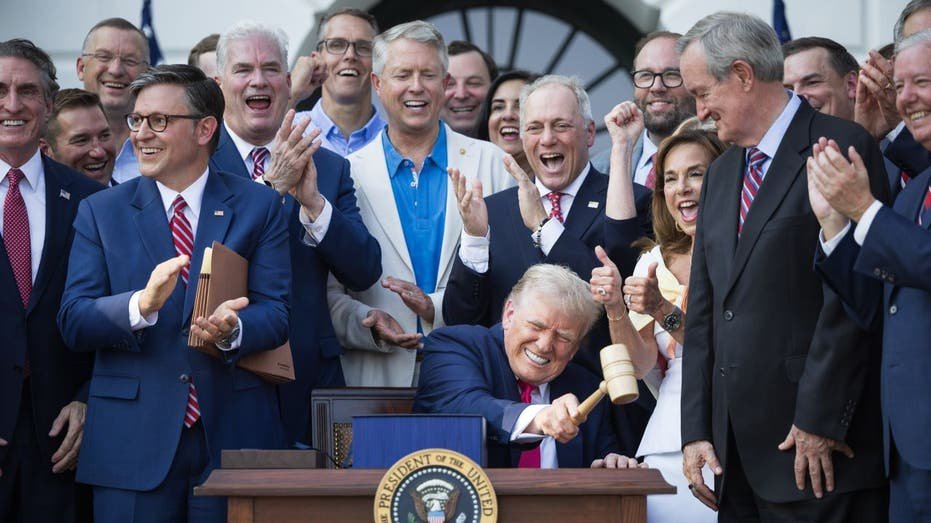 Donald Trump celebrates