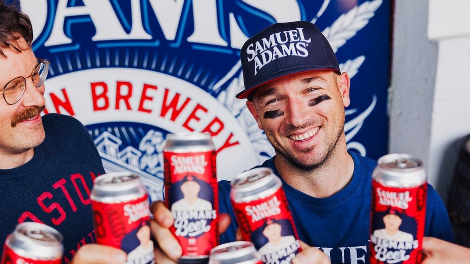 Alex Premran chant his new beer with Sam Adams