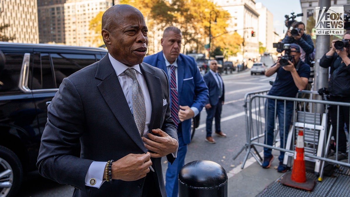 The mayor of New York City, Eric Adams, arrives at the Thorgud Marshall Court of the United States in New York City